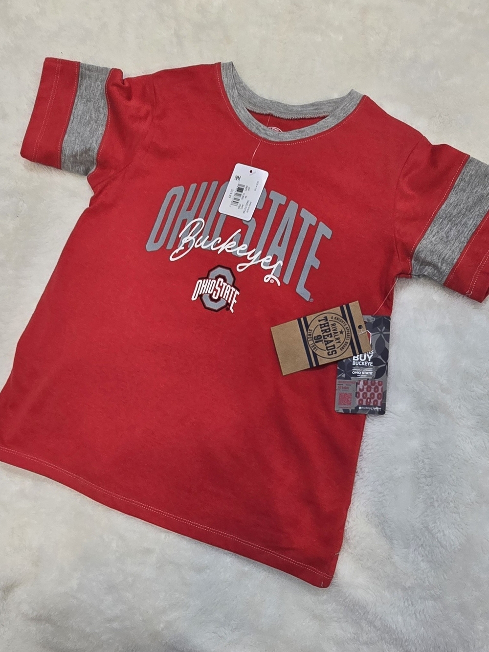 NWT Ohio State Buckeyes Youth T-Shirt Size M (7/8) Red Gray Rivalry Threads
